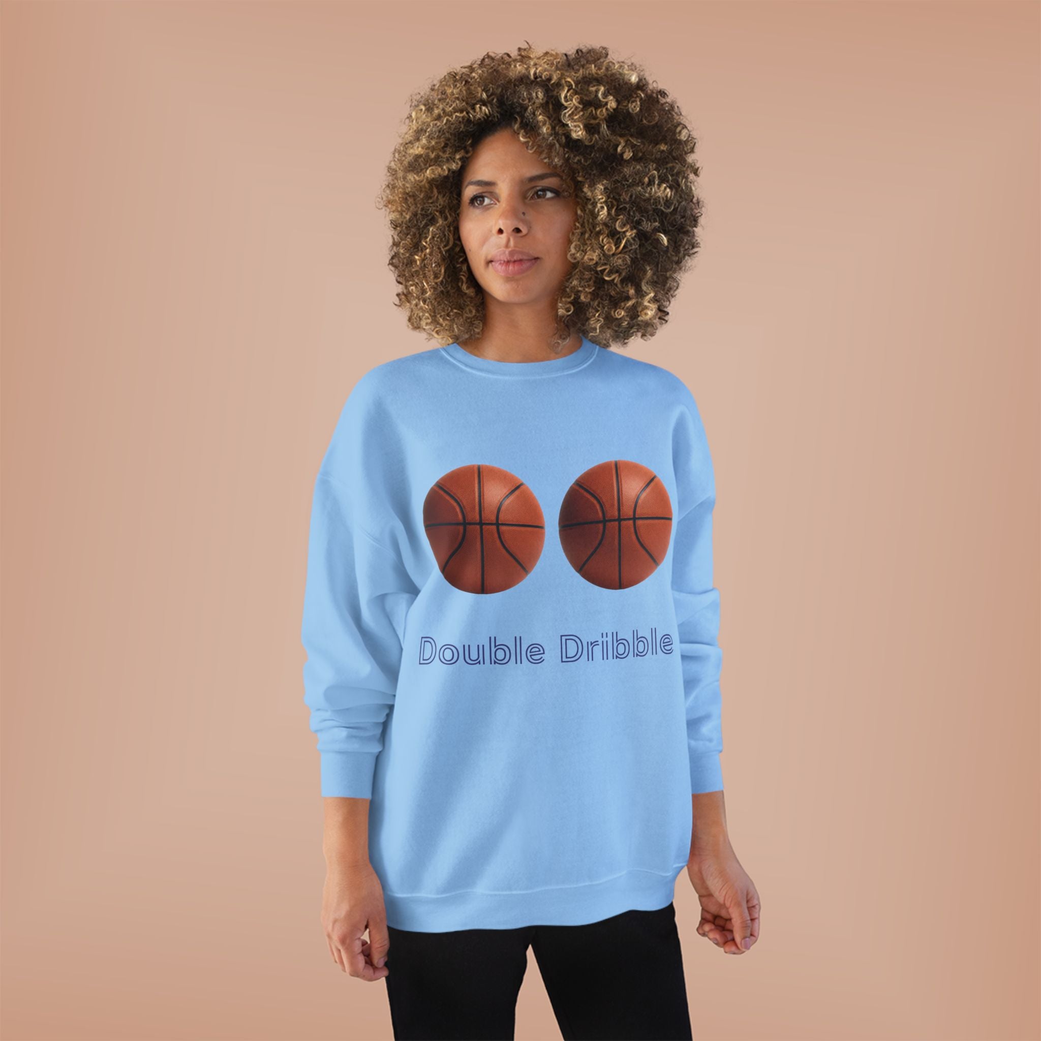 Crewneck Sweatshirt — "Double Dribble" Basketball Graphic