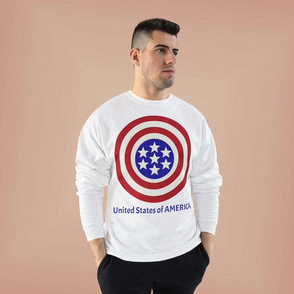 American Target Crewneck Sweatshirt — "United States of AMERICA" Patriotic Graphic