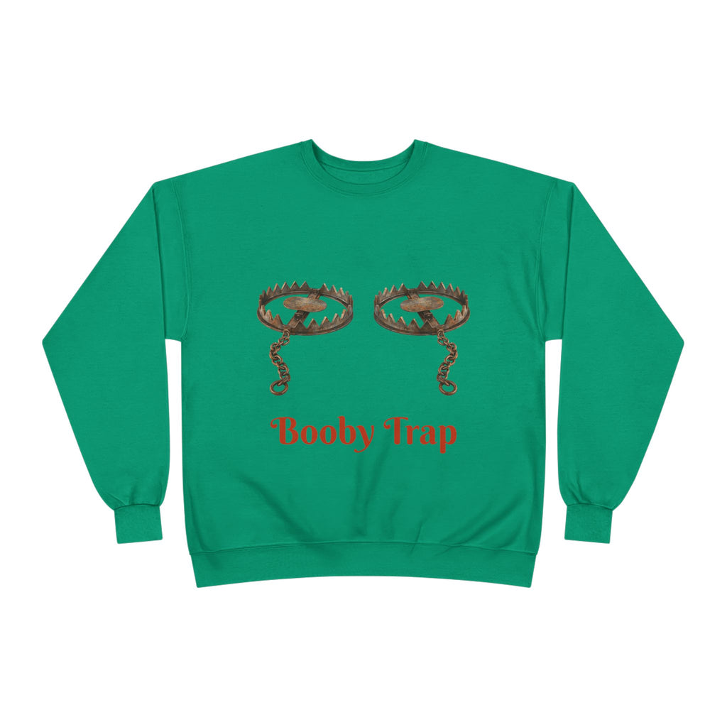Booby Trap Sweatshirt — Funny Vintage Trap Illustration Humor Pullover