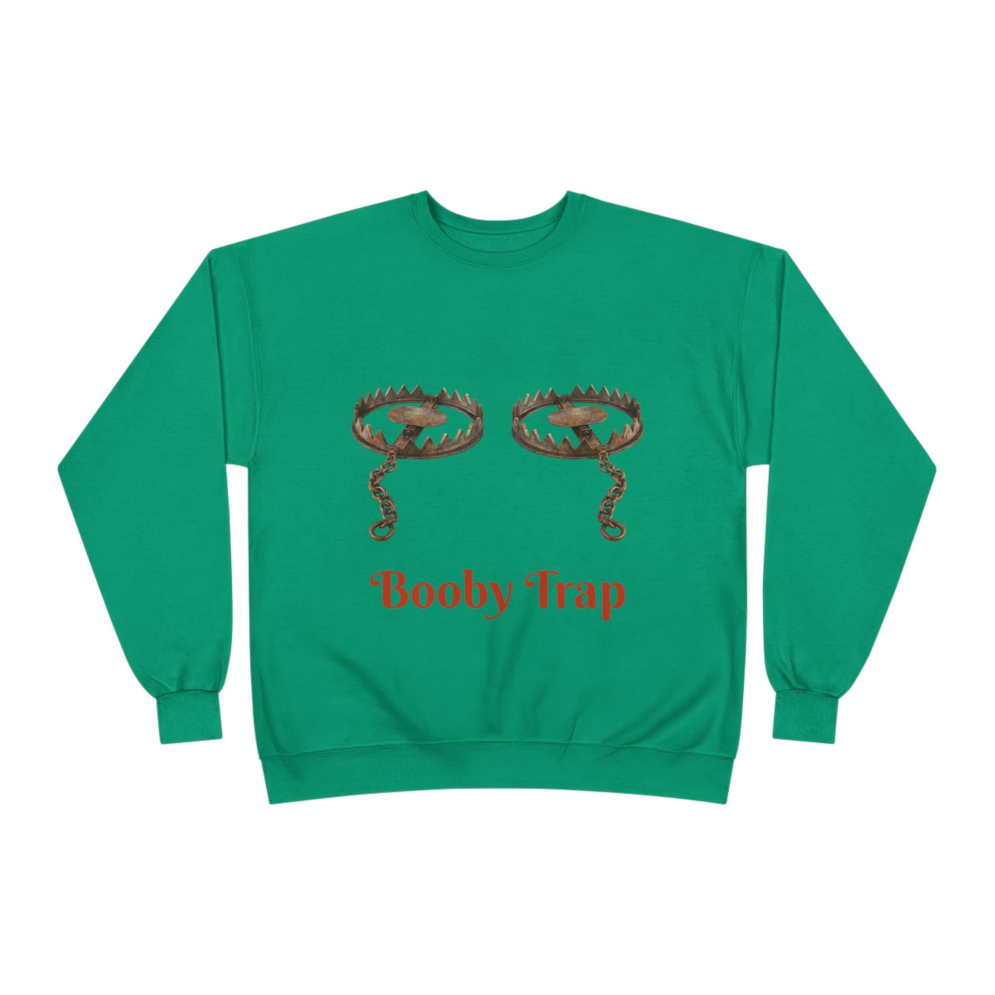Booby Trap Sweatshirt — Funny Vintage Trap Illustration Humor Pullover