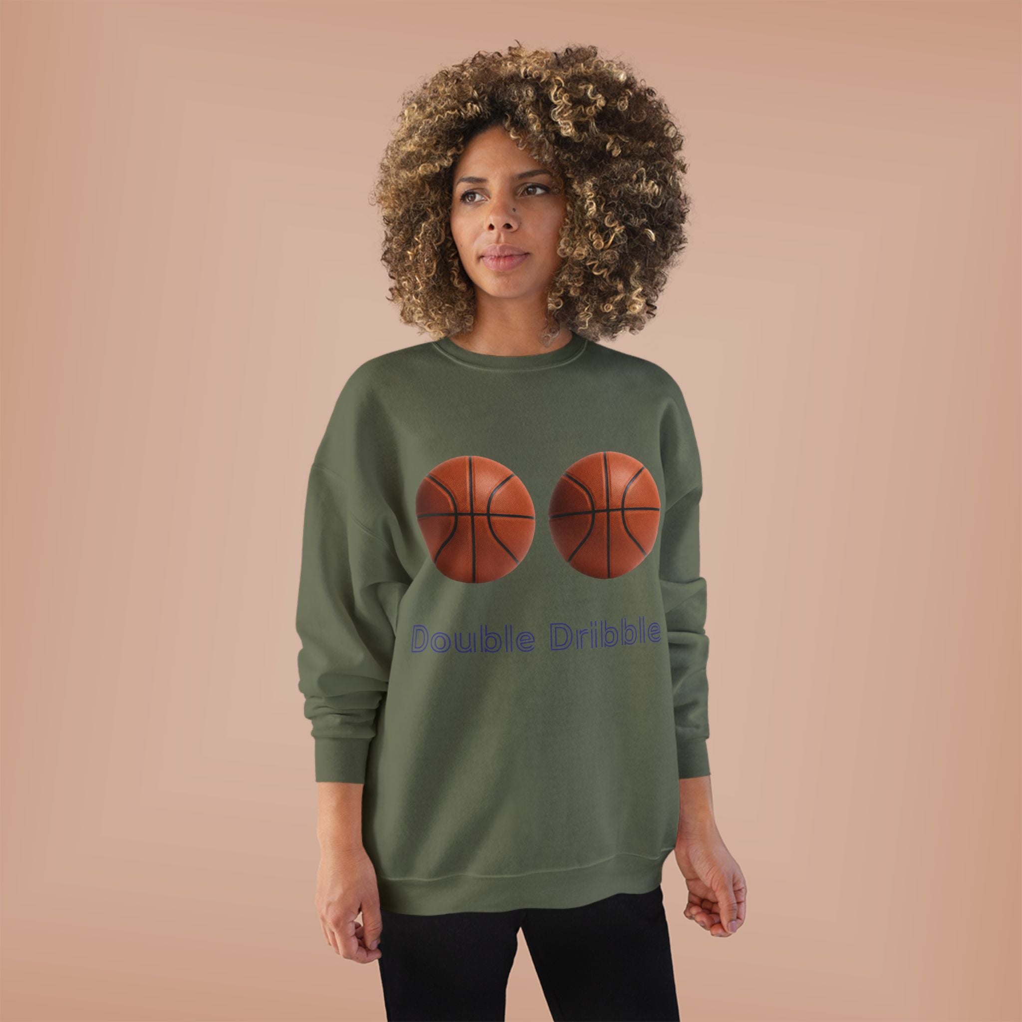 Crewneck Sweatshirt — "Double Dribble" Basketball Graphic