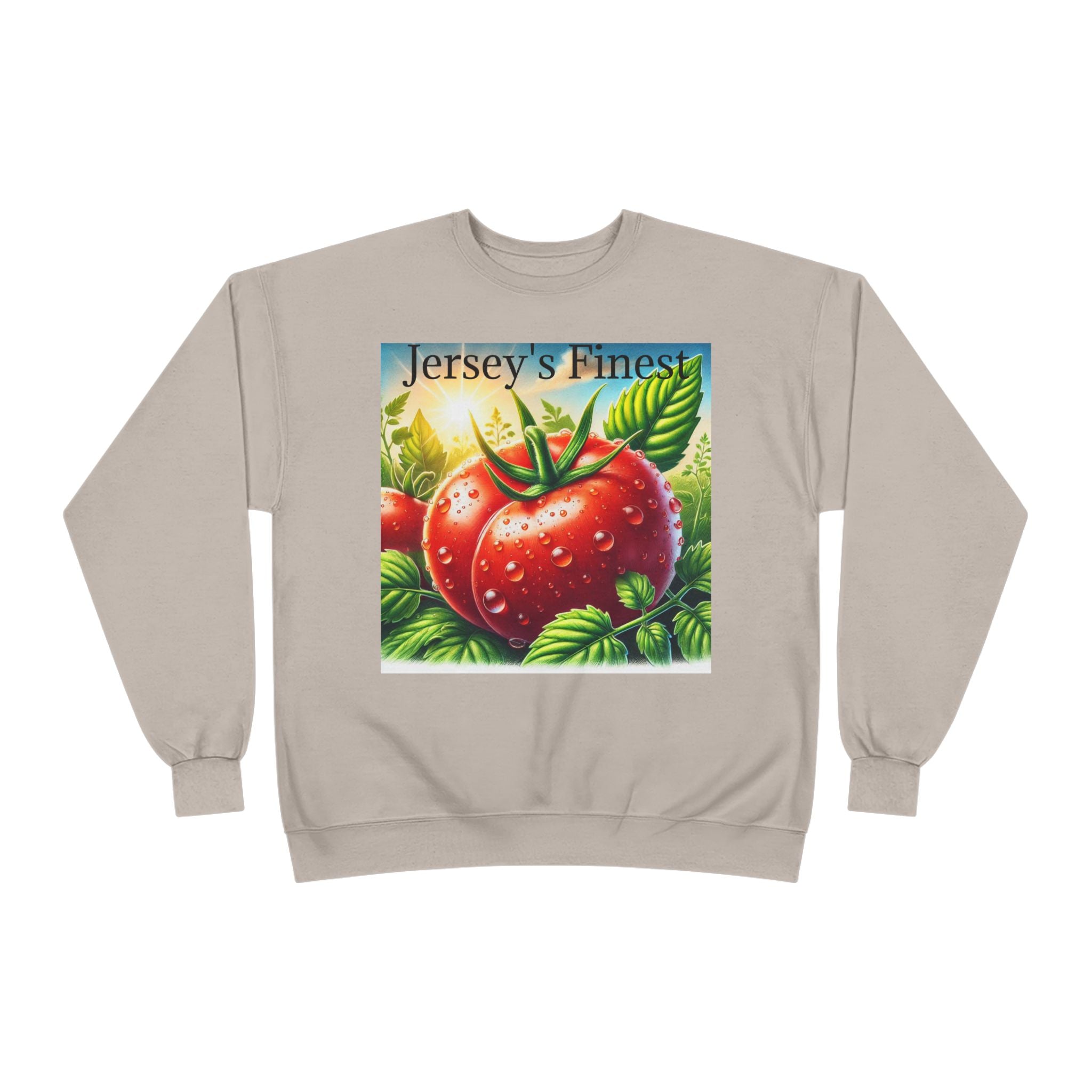 Tomato Crewneck Sweatshirt — "Jersey's Finest" Garden Produce Graphic