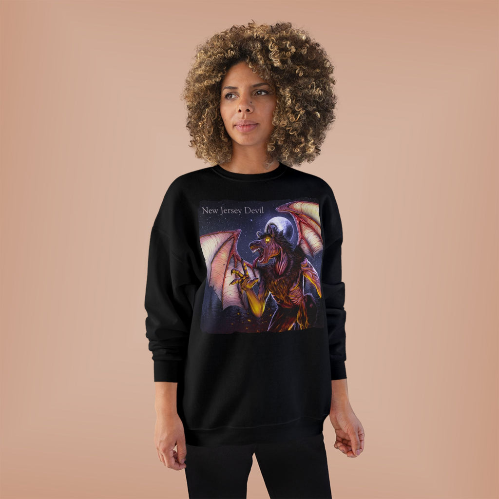 Dragon Graphic Sweatshirt — "New Jersey Dad" Fantasy Winged Creature Crewneck