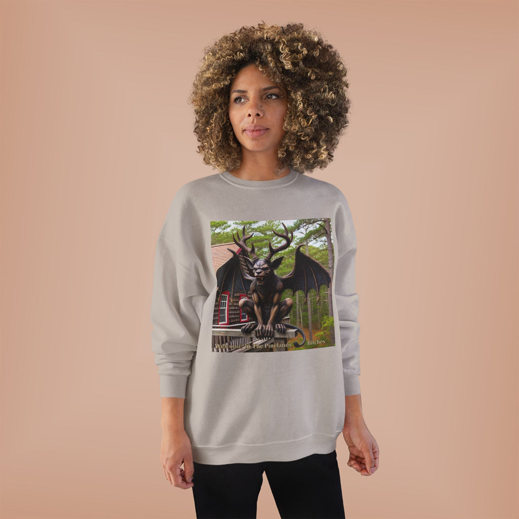 Gargoyle Garden Crewneck Sweatshirt — Gothic Statue Forest Design