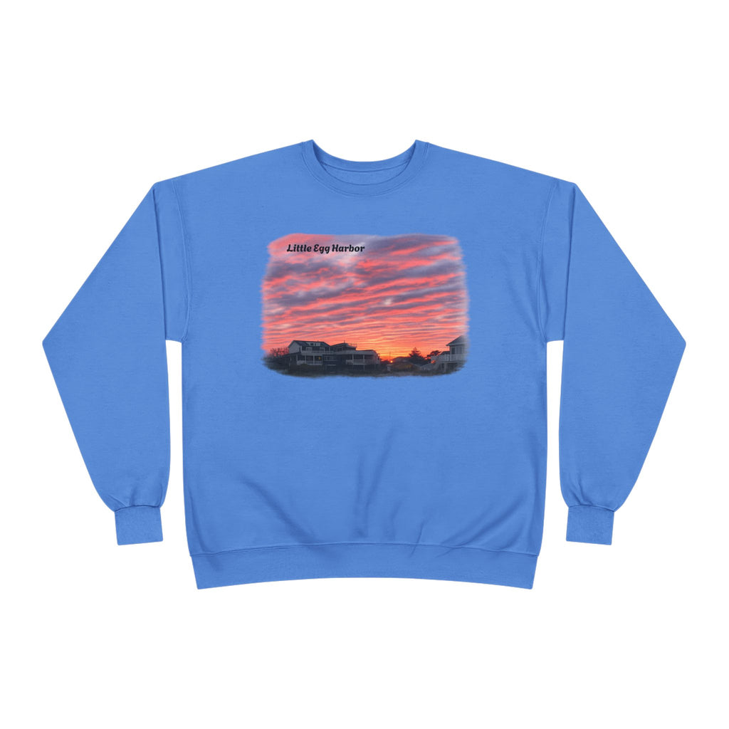 Sunset Landscape Crewneck Sweatshirt – "Little Bay Harbor" Scenic Graphic