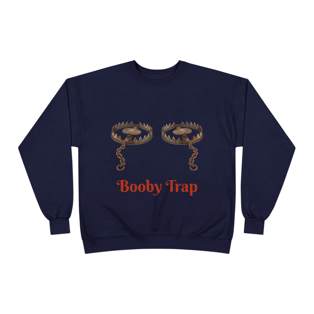 Booby Trap Sweatshirt — Funny Vintage Trap Illustration Humor Pullover