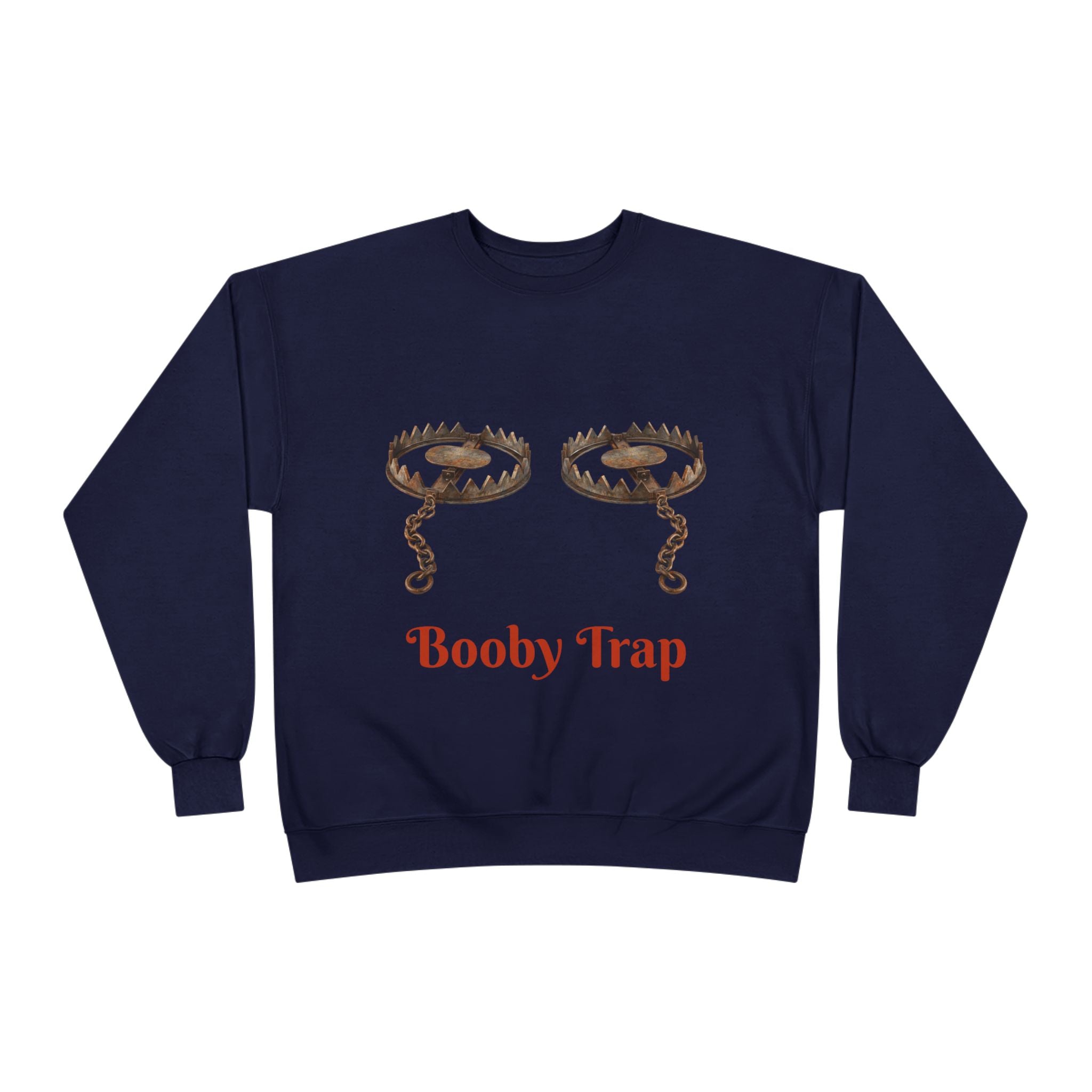 Booby Trap Sweatshirt — Funny Vintage Trap Illustration Humor Pullover