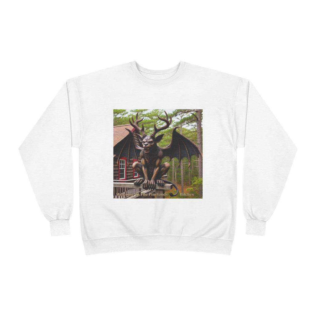 Gargoyle Garden Crewneck Sweatshirt — Gothic Statue Forest Design