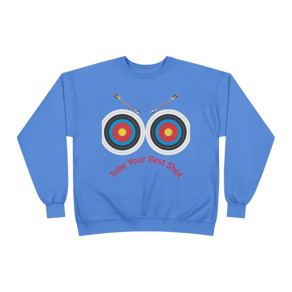 Take Your Best Shot Crewneck Sweatshirt — Archery Target Graphic