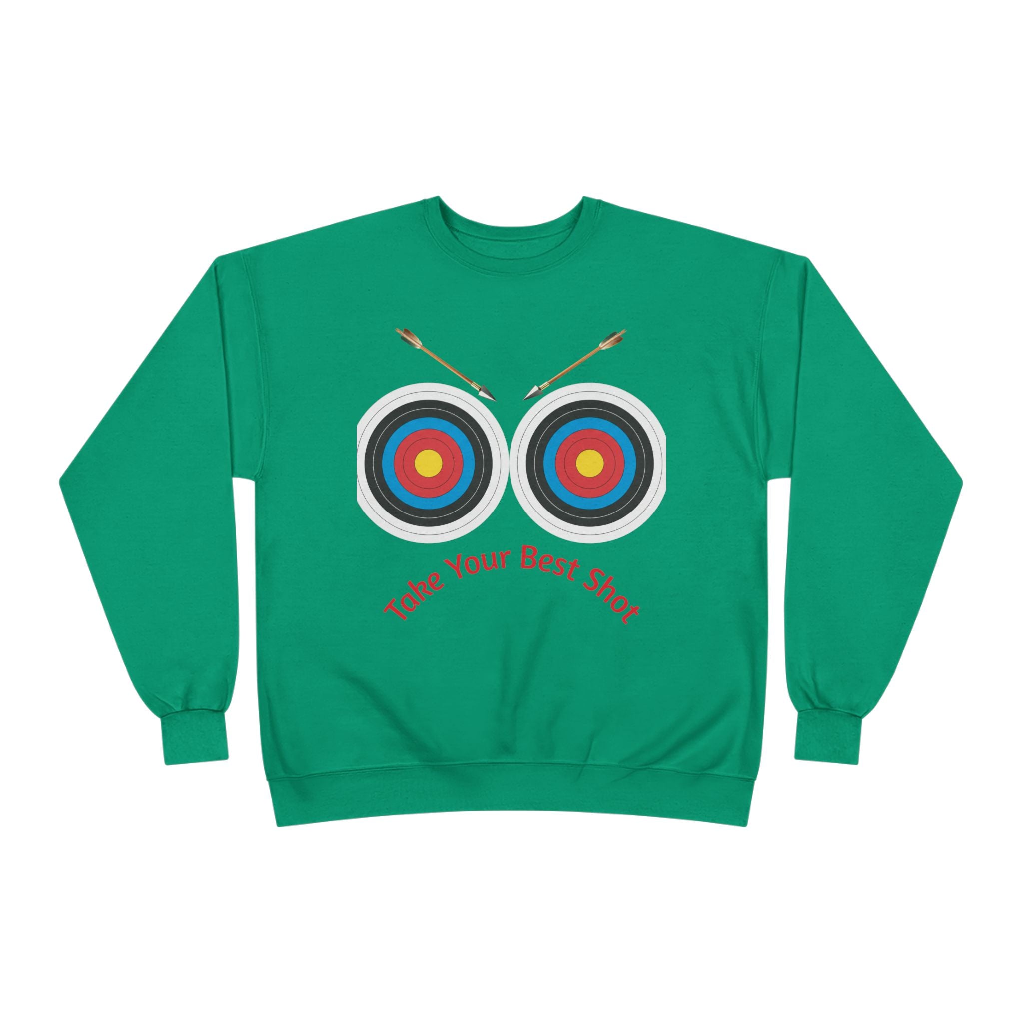 Take Your Best Shot Crewneck Sweatshirt — Archery Target Graphic