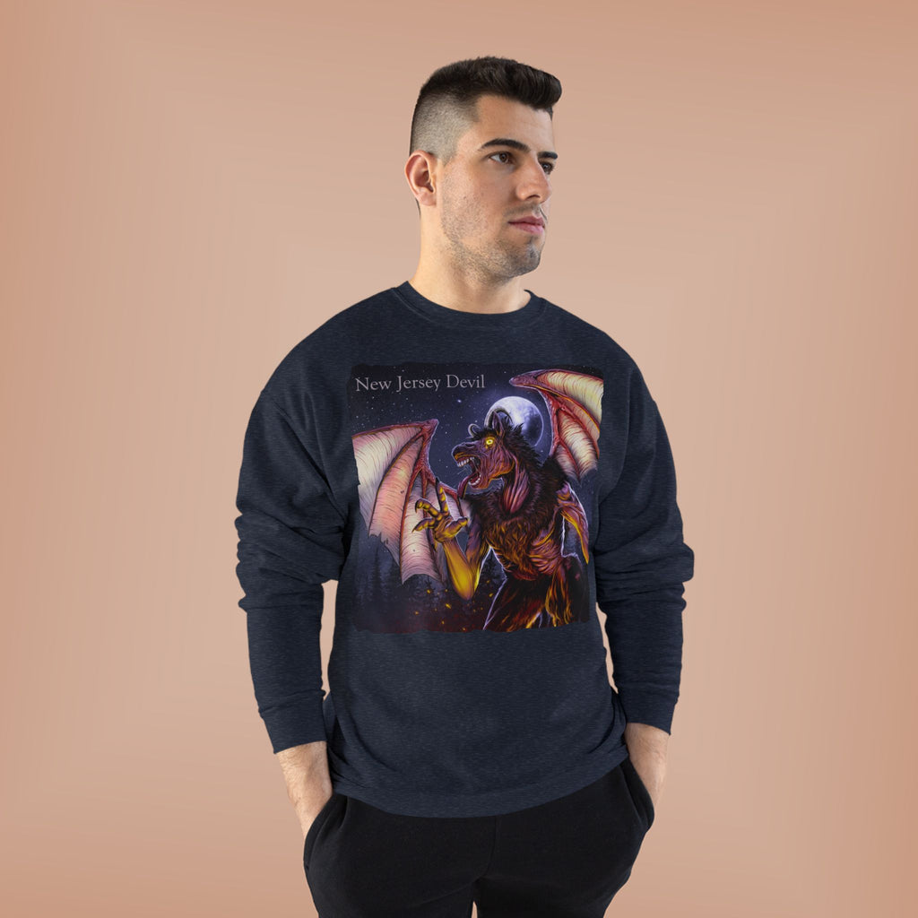 Dragon Graphic Sweatshirt — "New Jersey Dad" Fantasy Winged Creature Crewneck