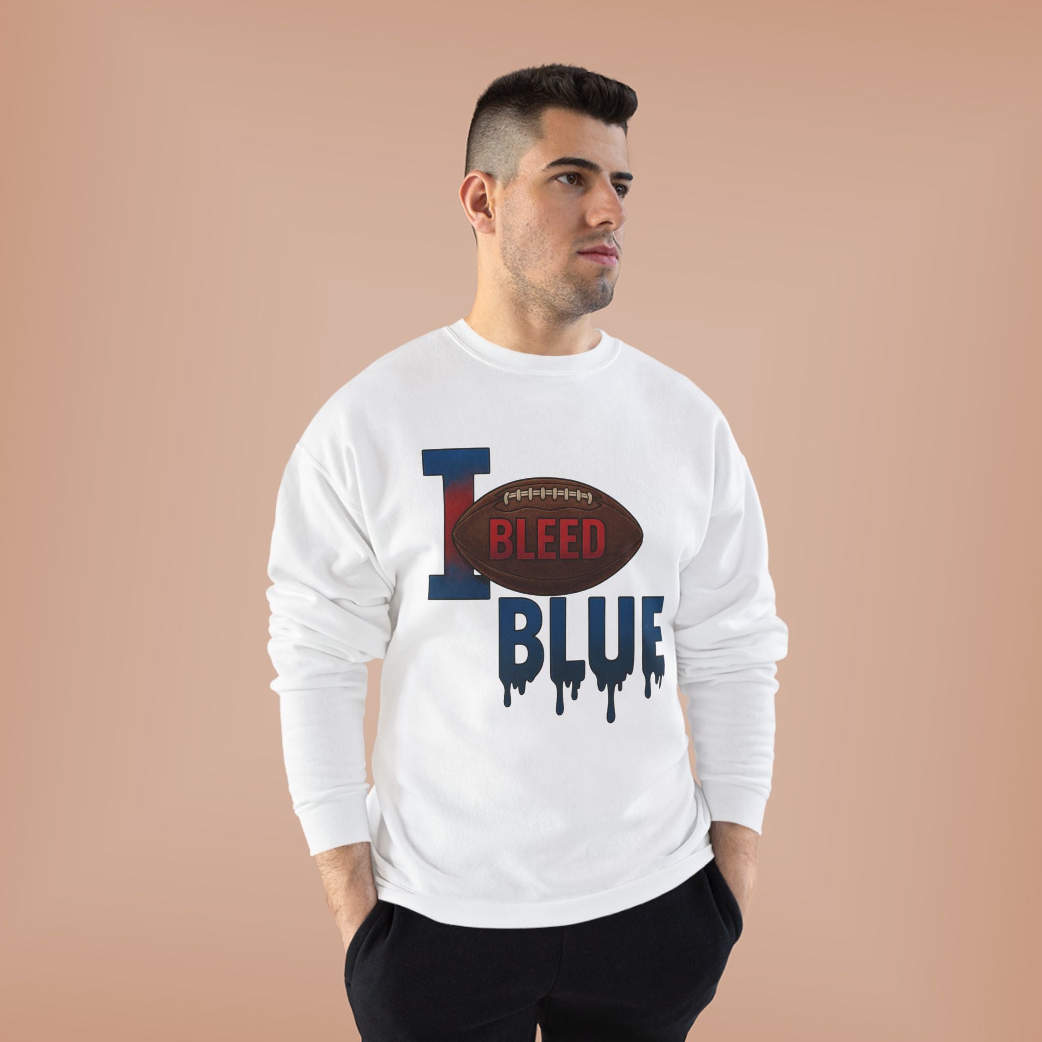 I Bleed Blue Football Crewneck Sweatshirt