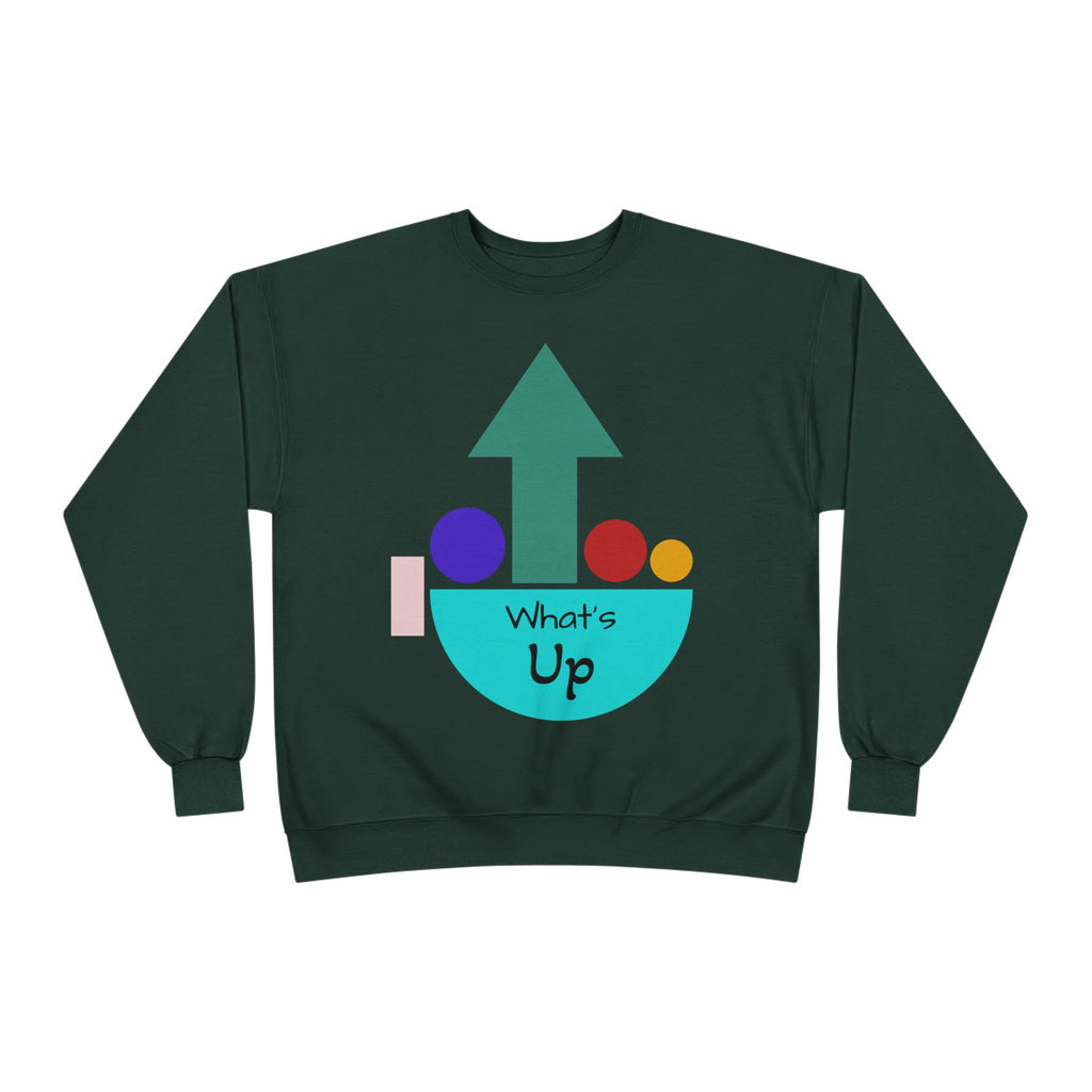 What's Up Arrow Crewneck Sweatshirt — Playful Graphic Pullover