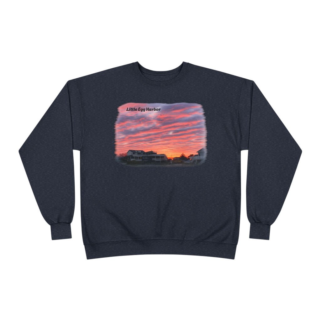 Sunset Landscape Crewneck Sweatshirt – "Little Bay Harbor" Scenic Graphic