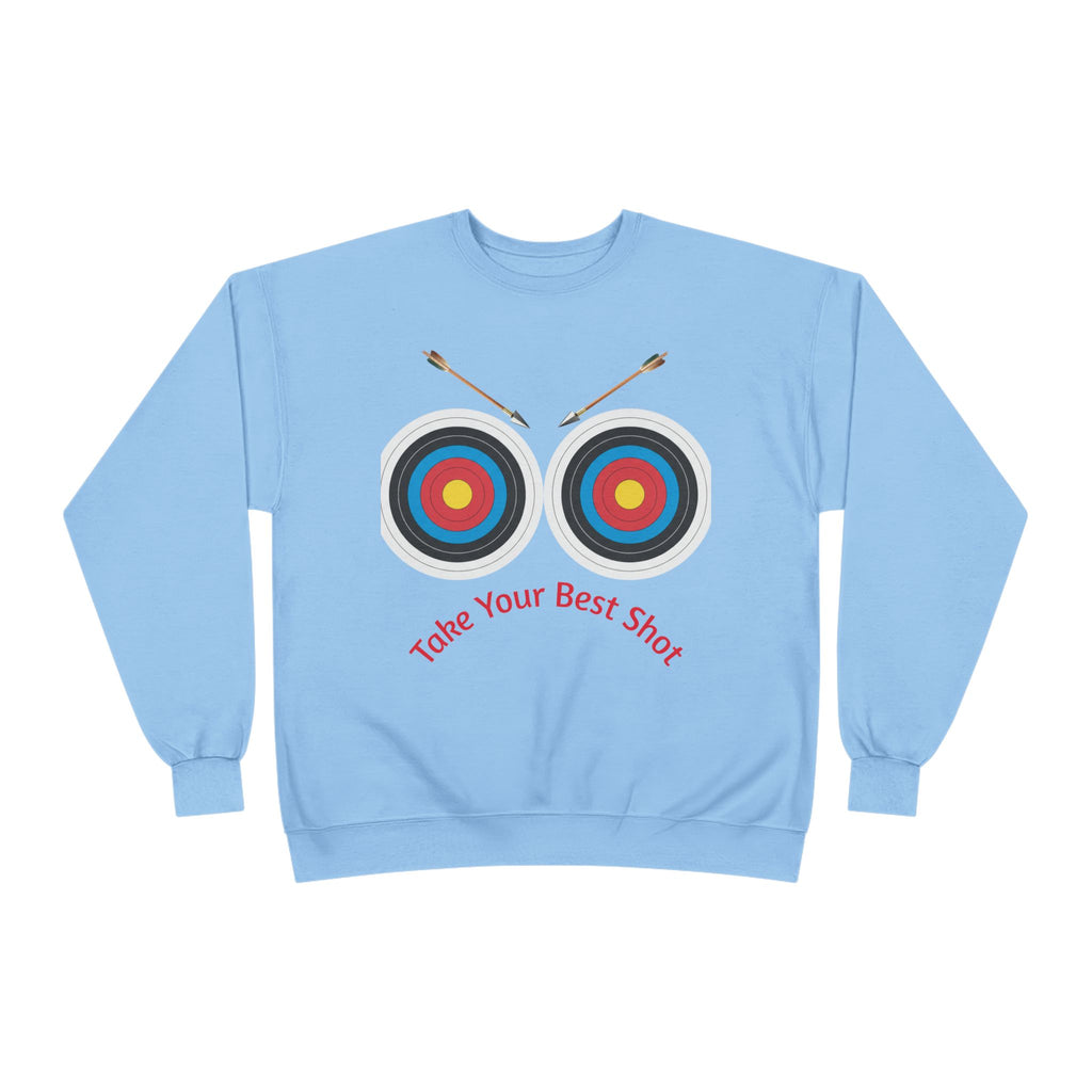 Take Your Best Shot Crewneck Sweatshirt — Archery Target Graphic
