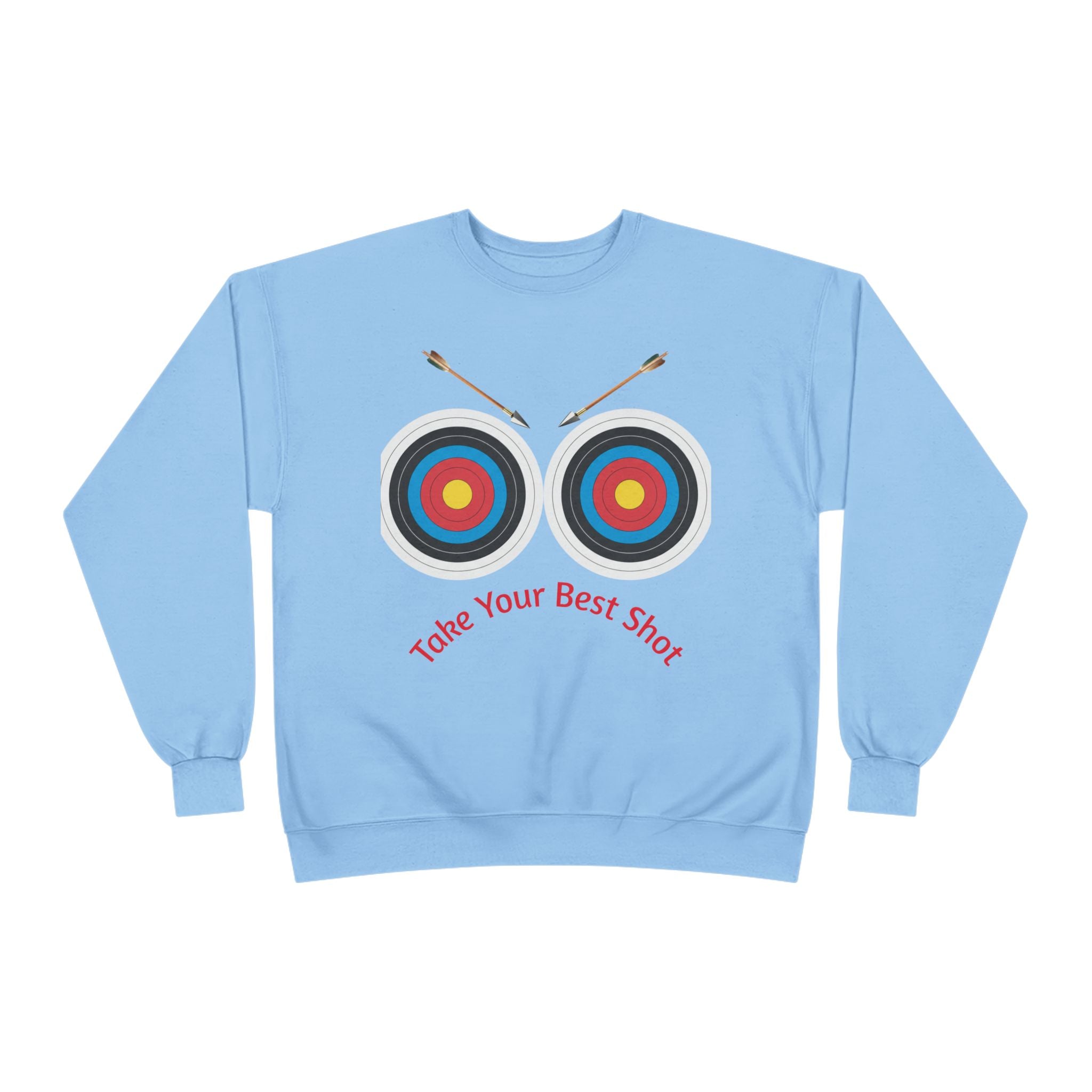 Take Your Best Shot Crewneck Sweatshirt — Archery Target Graphic