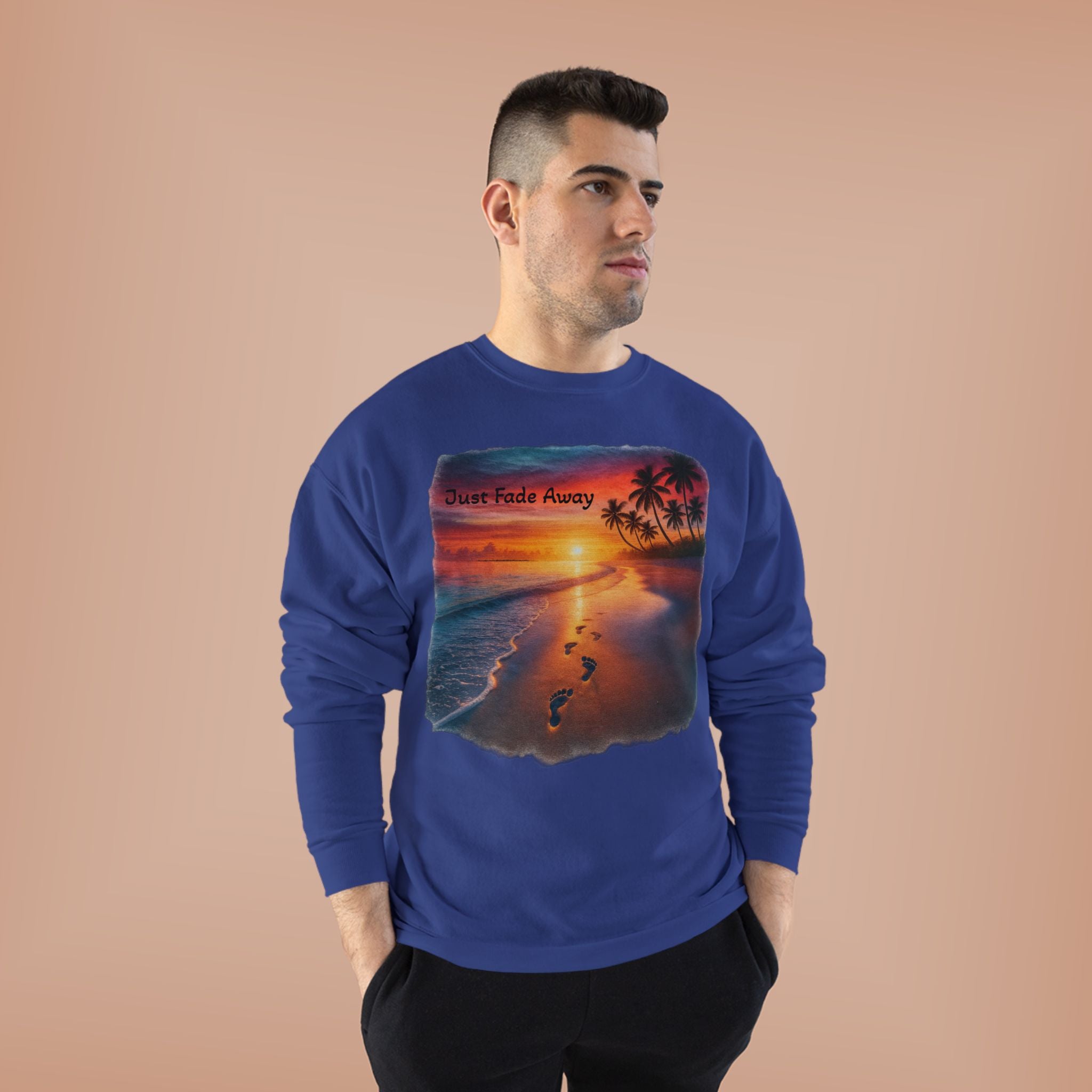 Crewneck Sweatshirt — Sunset Beach "Footprints" Graphic