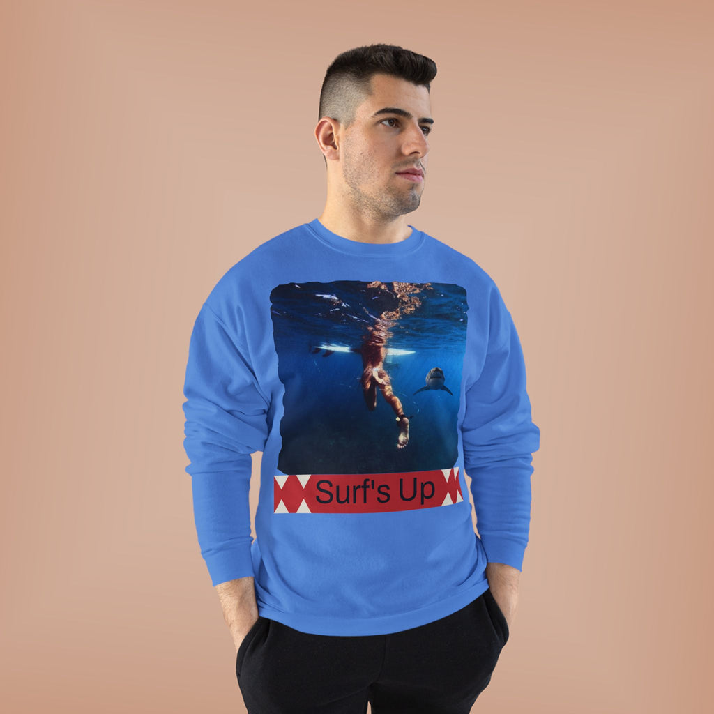 Crewneck Sweatshirt — 'Surf's Up' Underwater Surfer Graphic