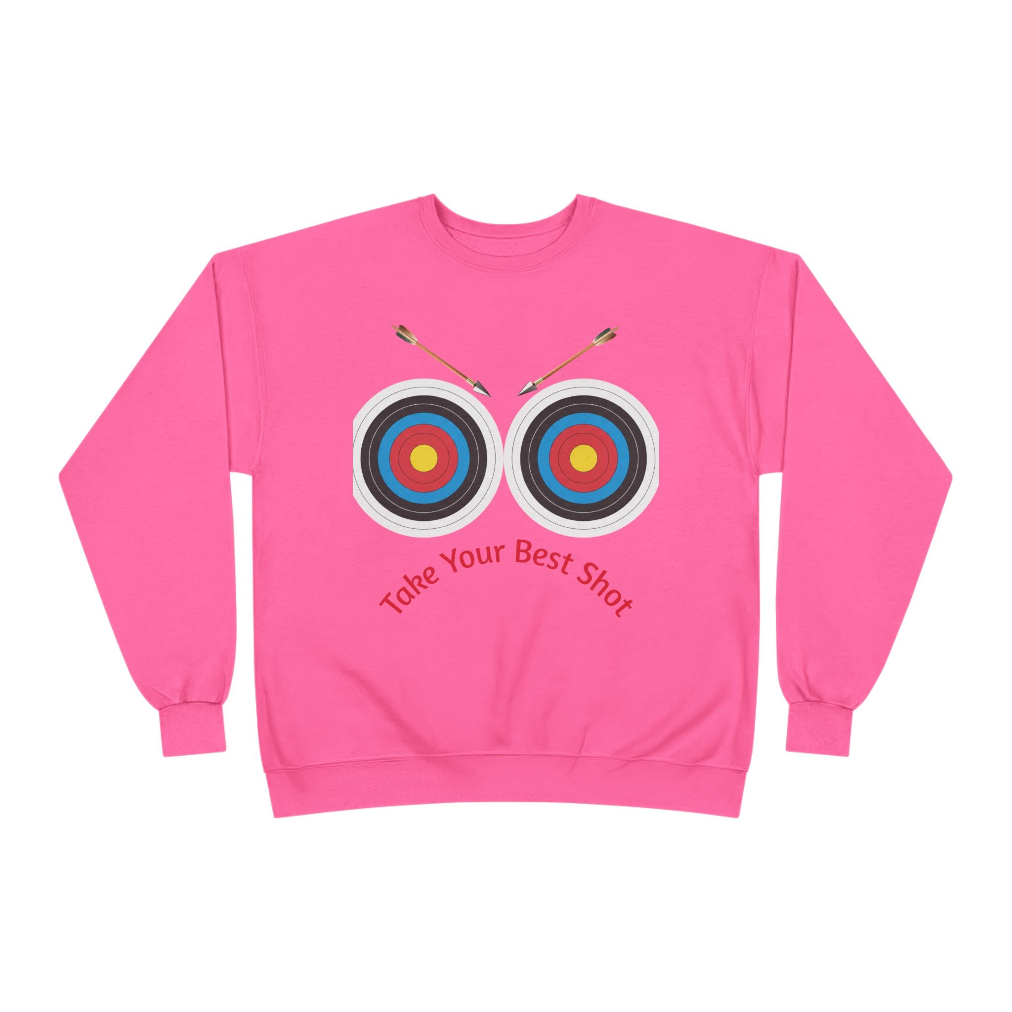 Take Your Best Shot Crewneck Sweatshirt — Archery Target Graphic