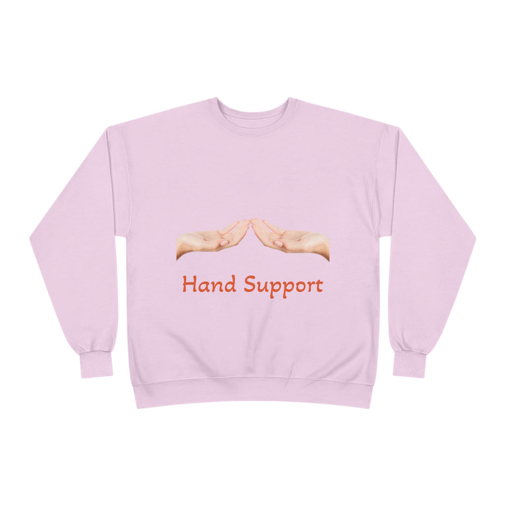 Hand Support Crewneck Sweatshirt — Comfort & Care Graphic