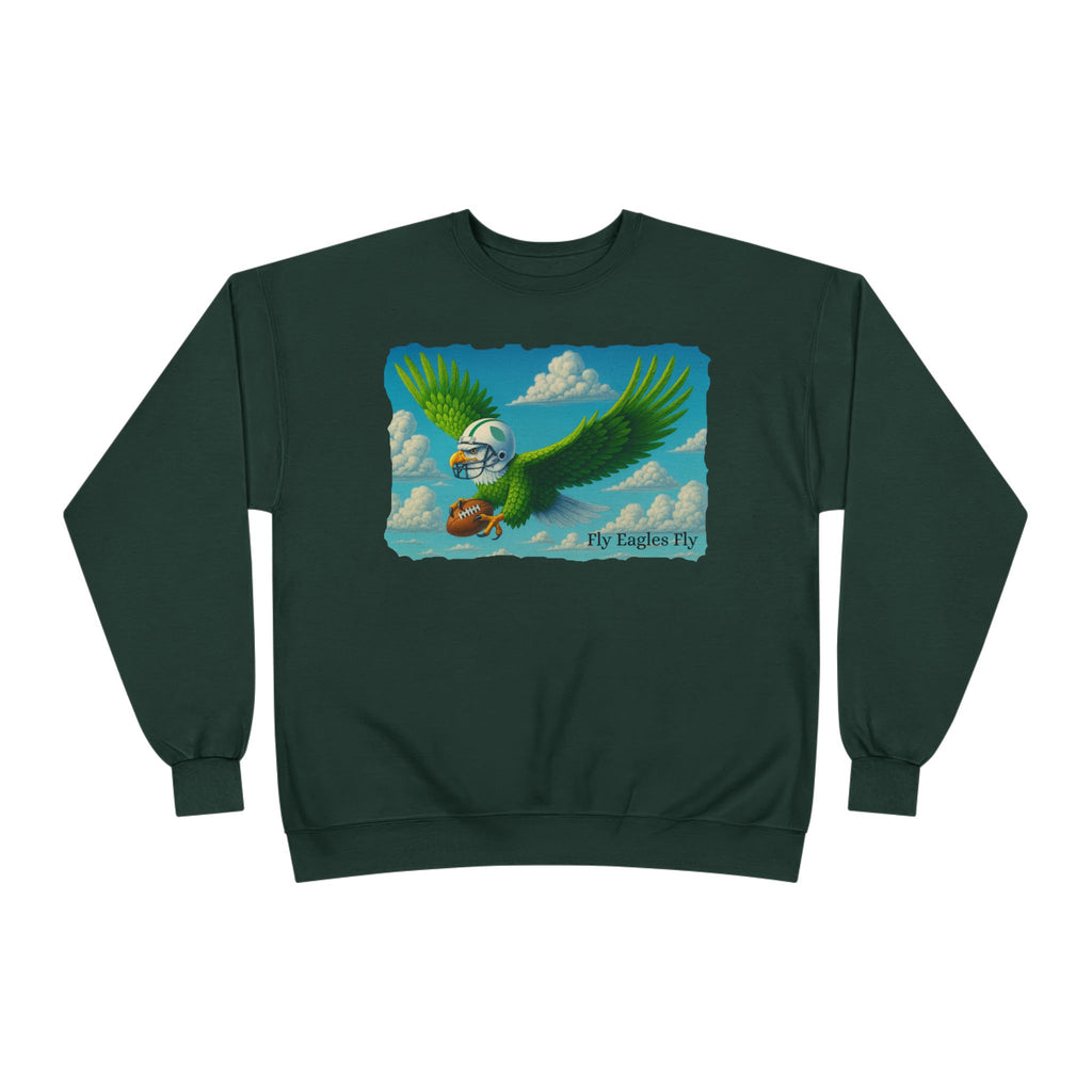 Eagles Fly Crewneck Sweatshirt — Vintage Football Bird Graphic