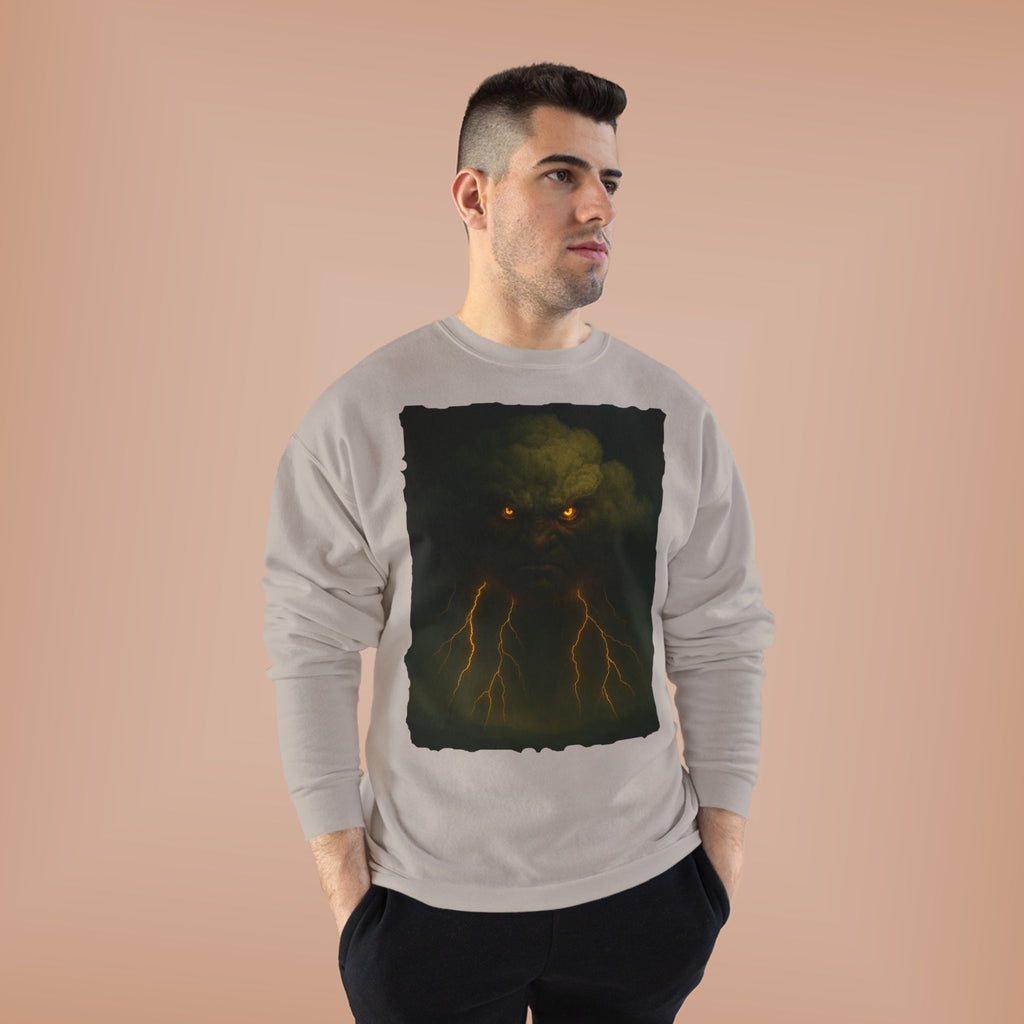 Storm Spirit Crewneck Sweatshirt — Lightning Cloud Monster Graphic