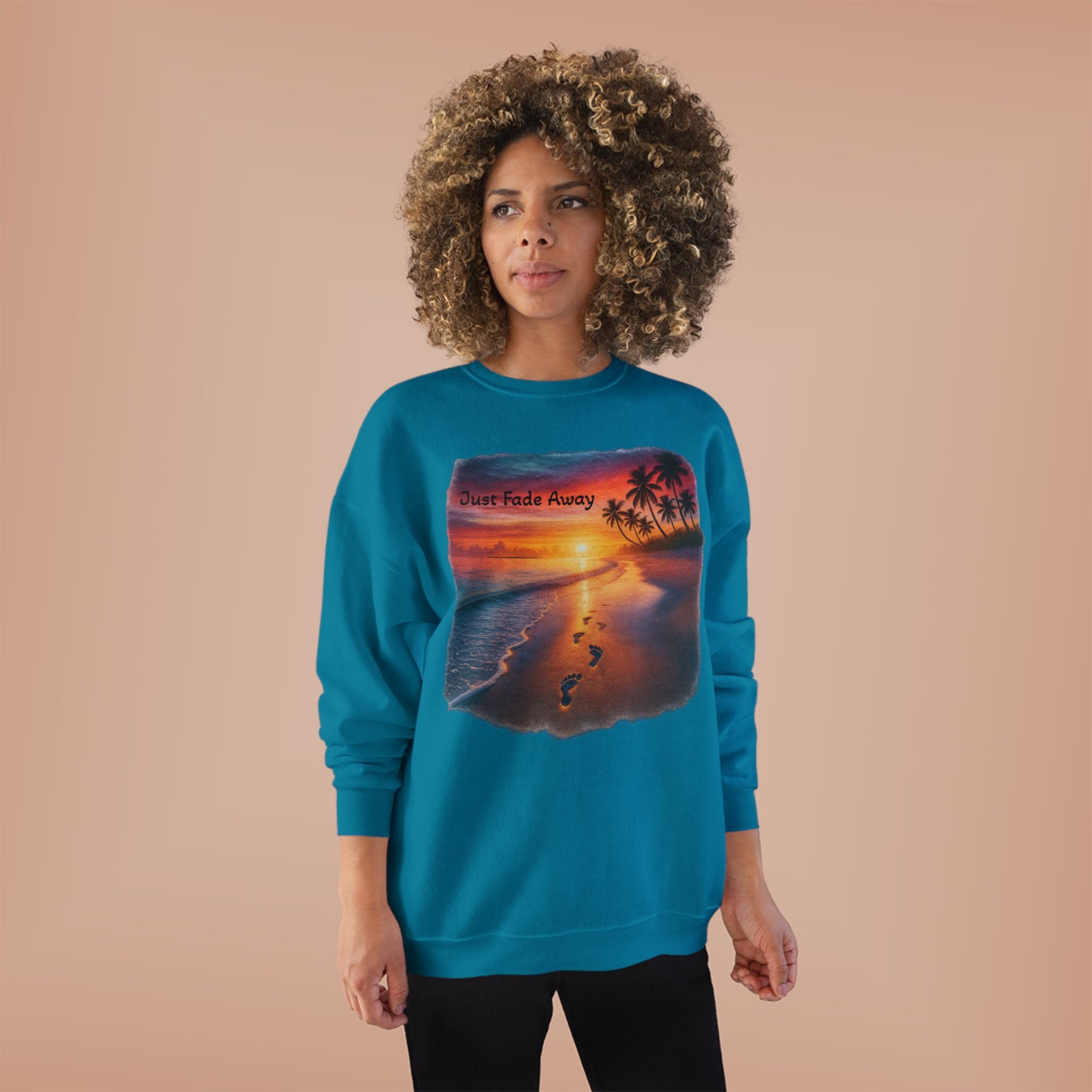 Crewneck Sweatshirt — Sunset Beach "Footprints" Graphic