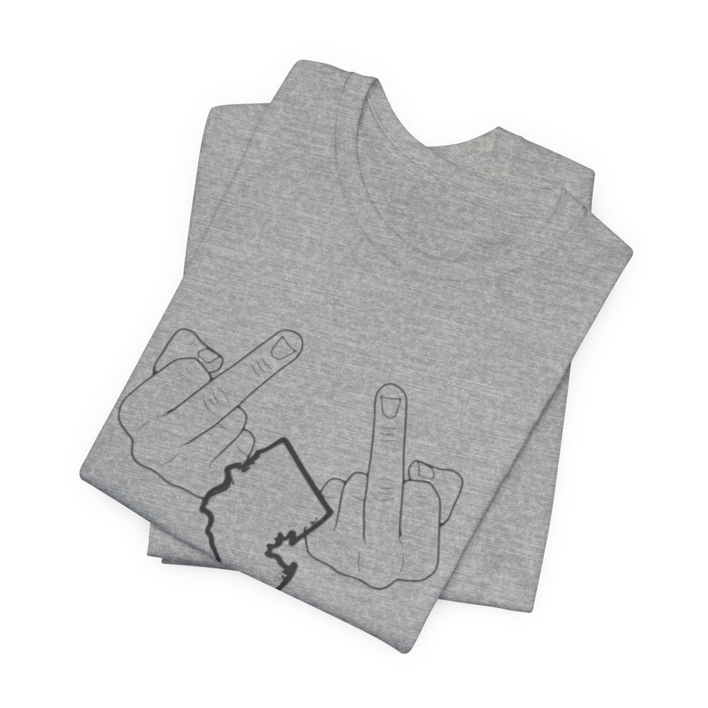 T-Shirt - 'We Love You Too' New Jersey Middle Finger Outline Graphic Tee