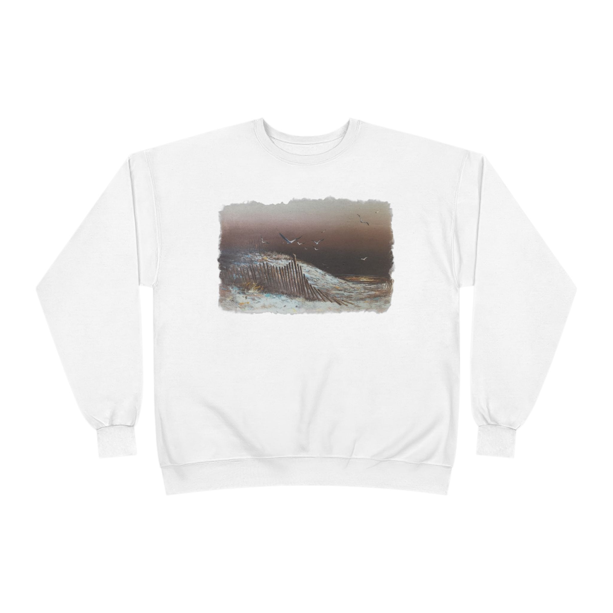 Whale Horizon Crewneck Sweatshirt — Vintage Ocean Graphic