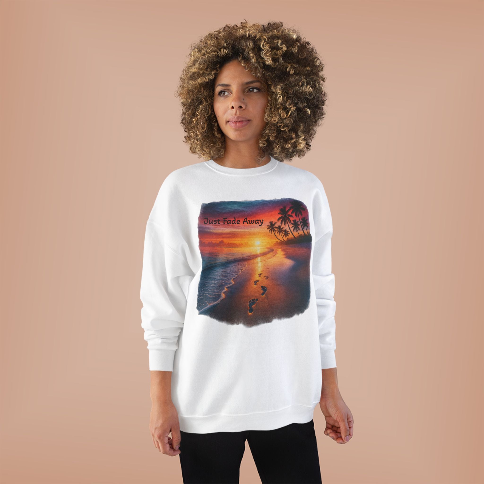 Crewneck Sweatshirt — Sunset Beach "Footprints" Graphic
