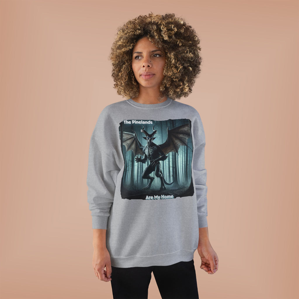 Pine Lands Dragon Crewneck Sweatshirt — "The Pinelands Are My Home" Forest Fantasy Pullover
