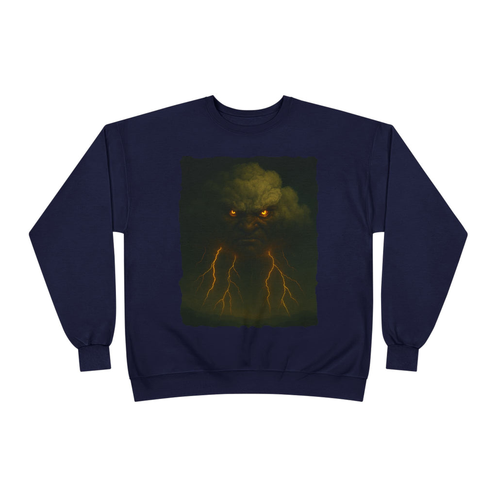 Storm Spirit Crewneck Sweatshirt — Lightning Cloud Monster Graphic