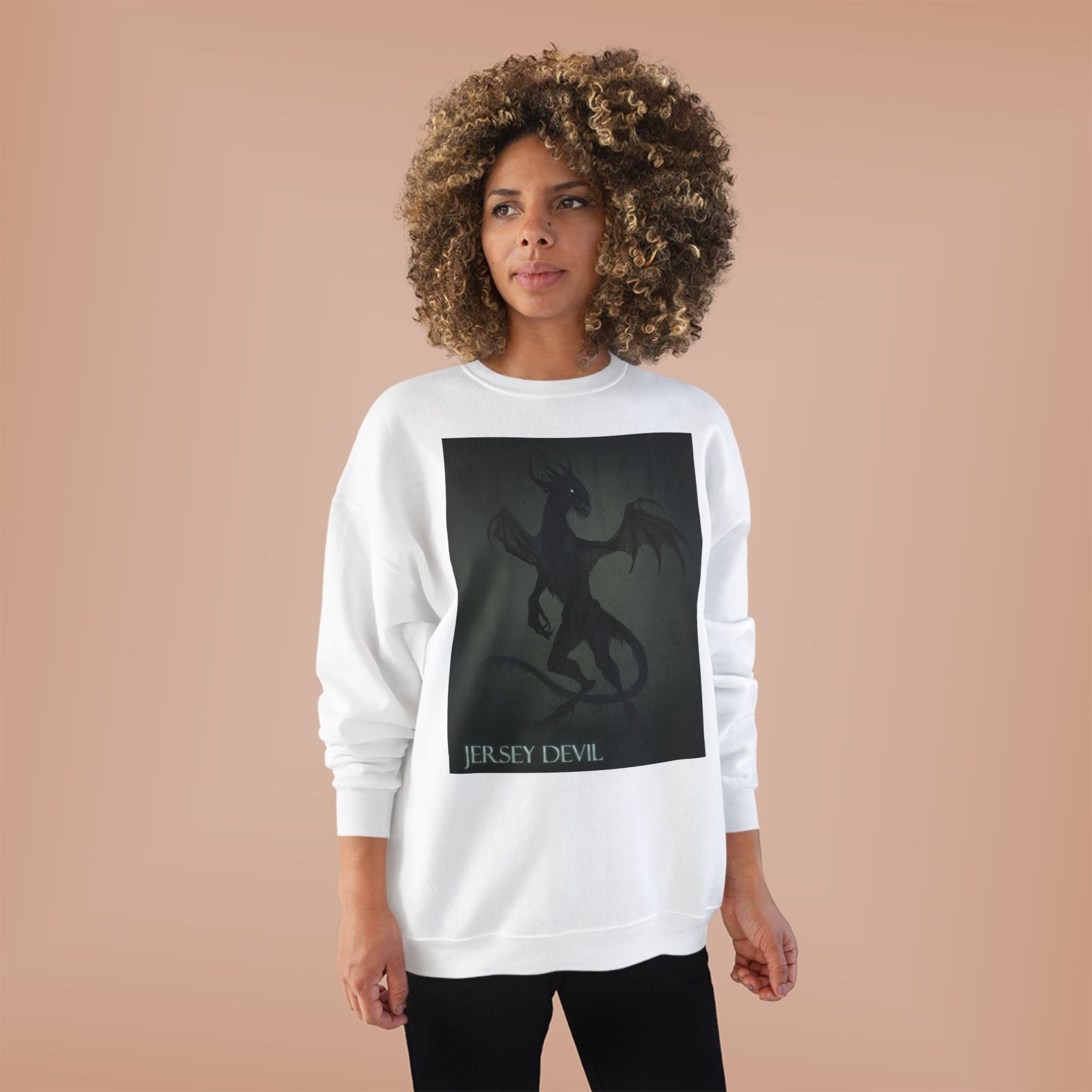 Jersey Devil Crewneck Sweatshirt – Gothic Cryptid Graphic Pullover