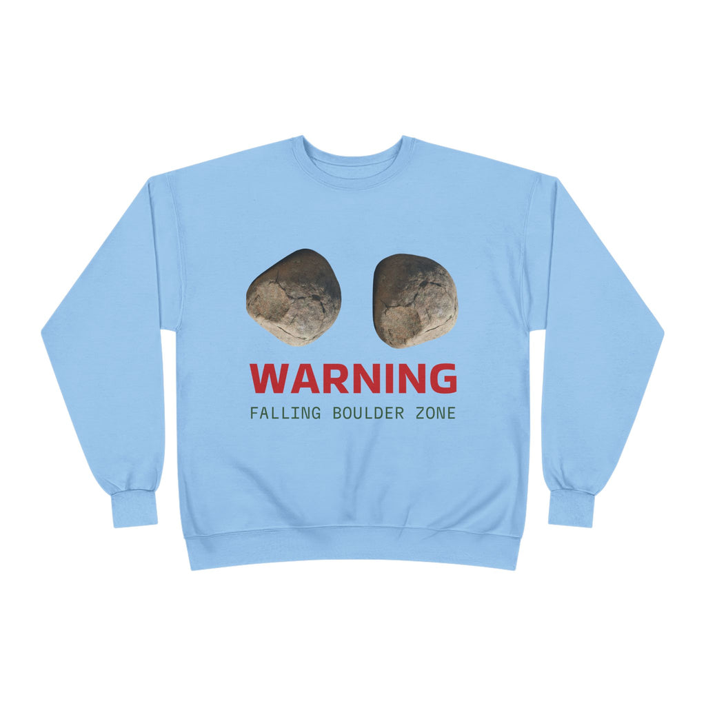 Warning Falling Boulder Zone Crewneck Sweatshirt