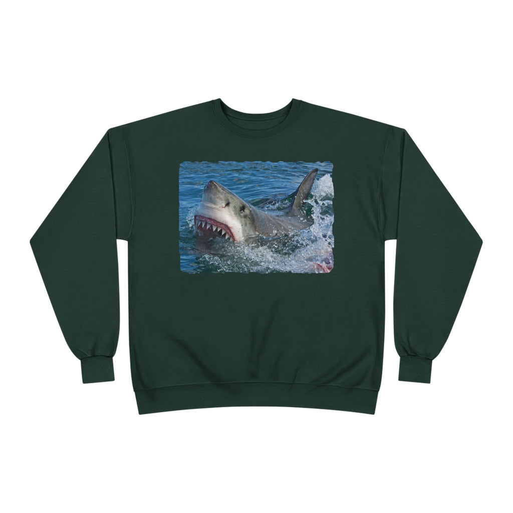 Great White Shark Crewneck Sweatshirt — Ocean Predator Graphic Sweatshirt