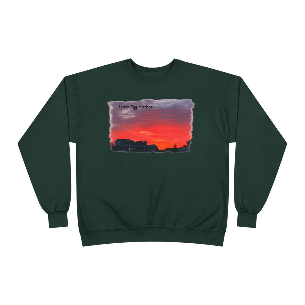Sunset Horizon Crewneck Sweatshirt — 'Little Egg Harbor' Scenic Graphic