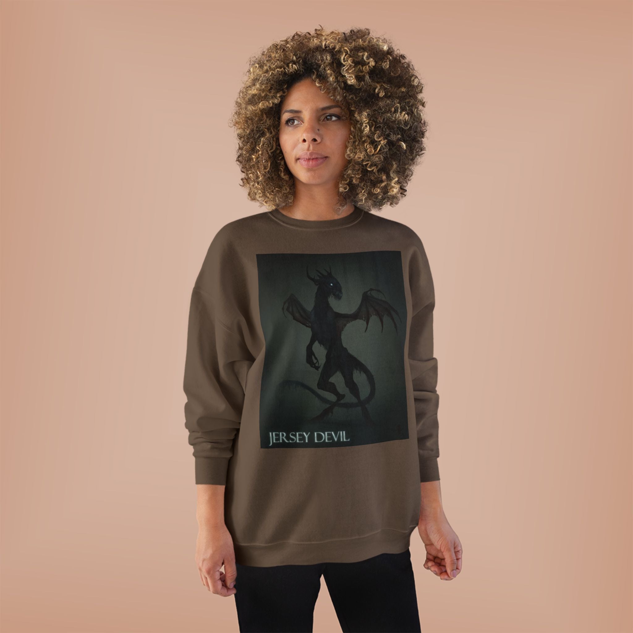 Jersey Devil Crewneck Sweatshirt – Gothic Cryptid Graphic Pullover