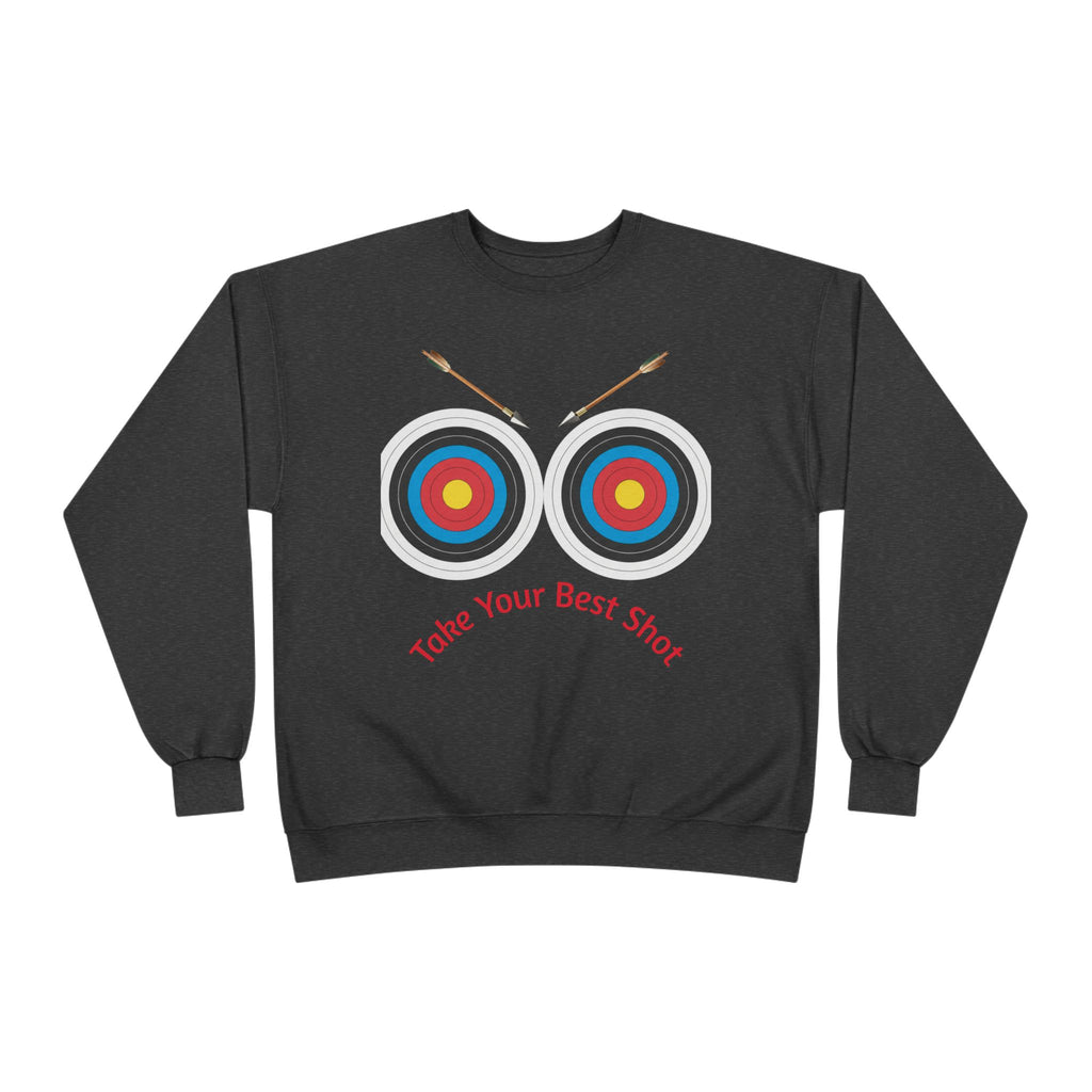 Take Your Best Shot Crewneck Sweatshirt — Archery Target Graphic