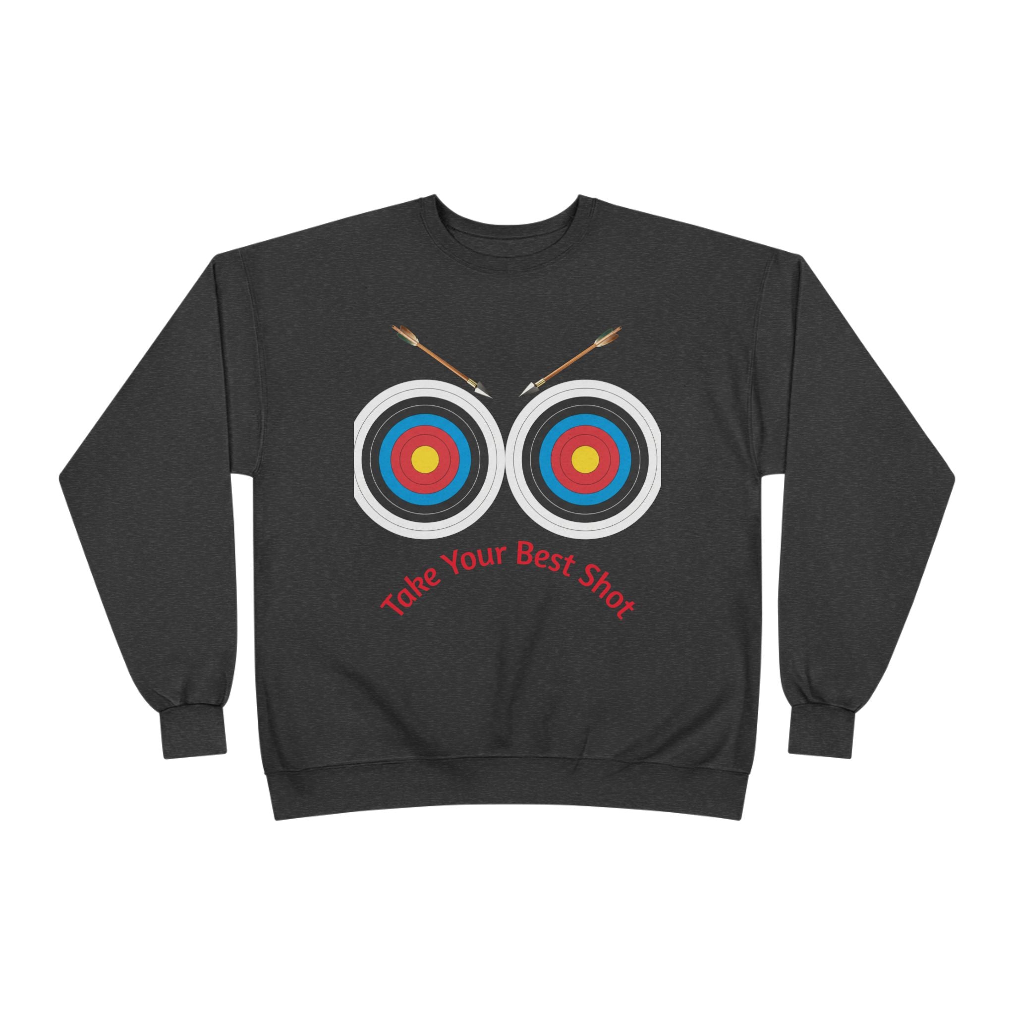Take Your Best Shot Crewneck Sweatshirt — Archery Target Graphic