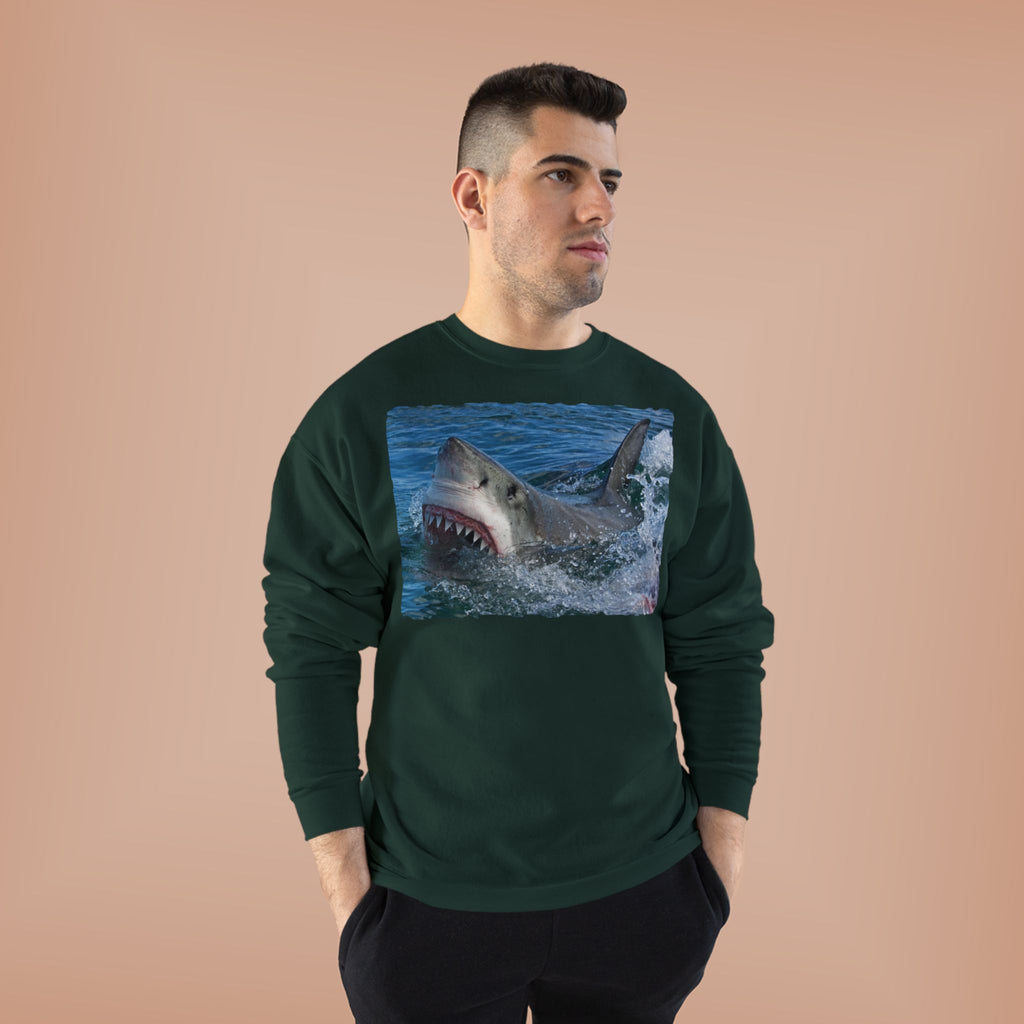 Great White Shark Crewneck Sweatshirt — Ocean Predator Graphic Sweatshirt