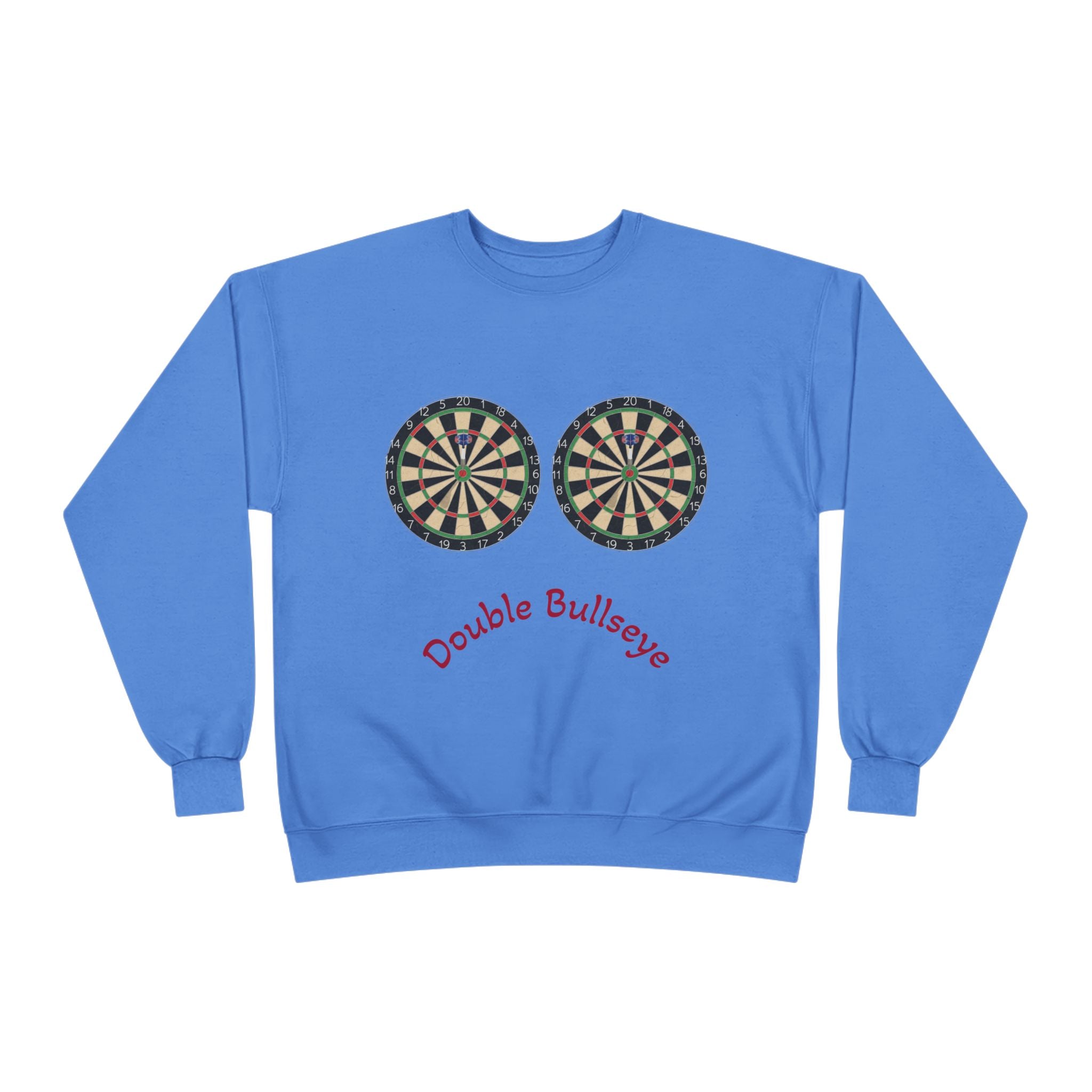 Double Bullseye Crewneck Sweatshirt — Darts Humor Graphic