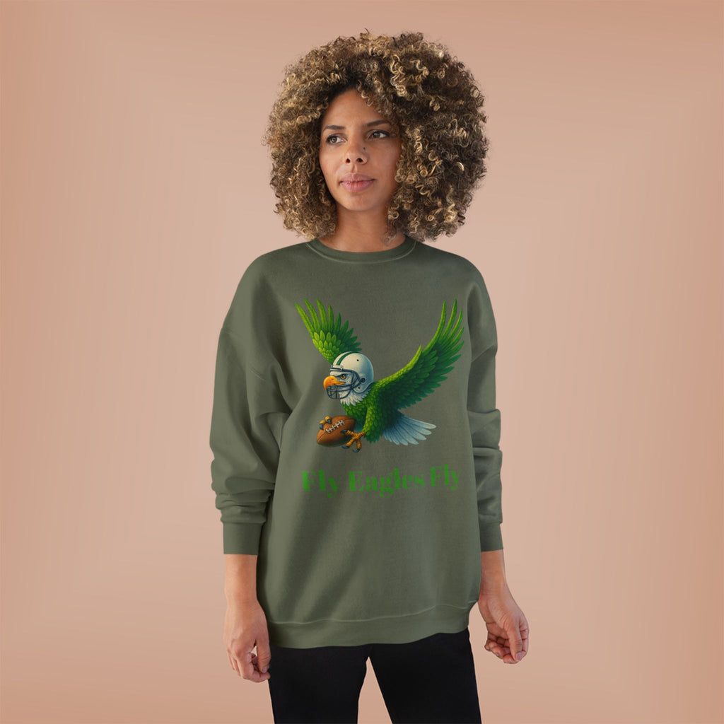 Fly Eagles Fly Crewneck Sweatshirt — Vintage Football Eagle Graphic