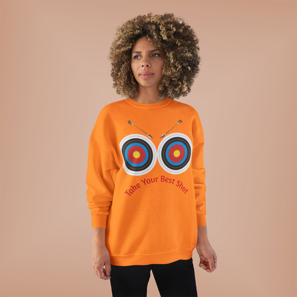 Take Your Best Shot Crewneck Sweatshirt — Archery Target Graphic
