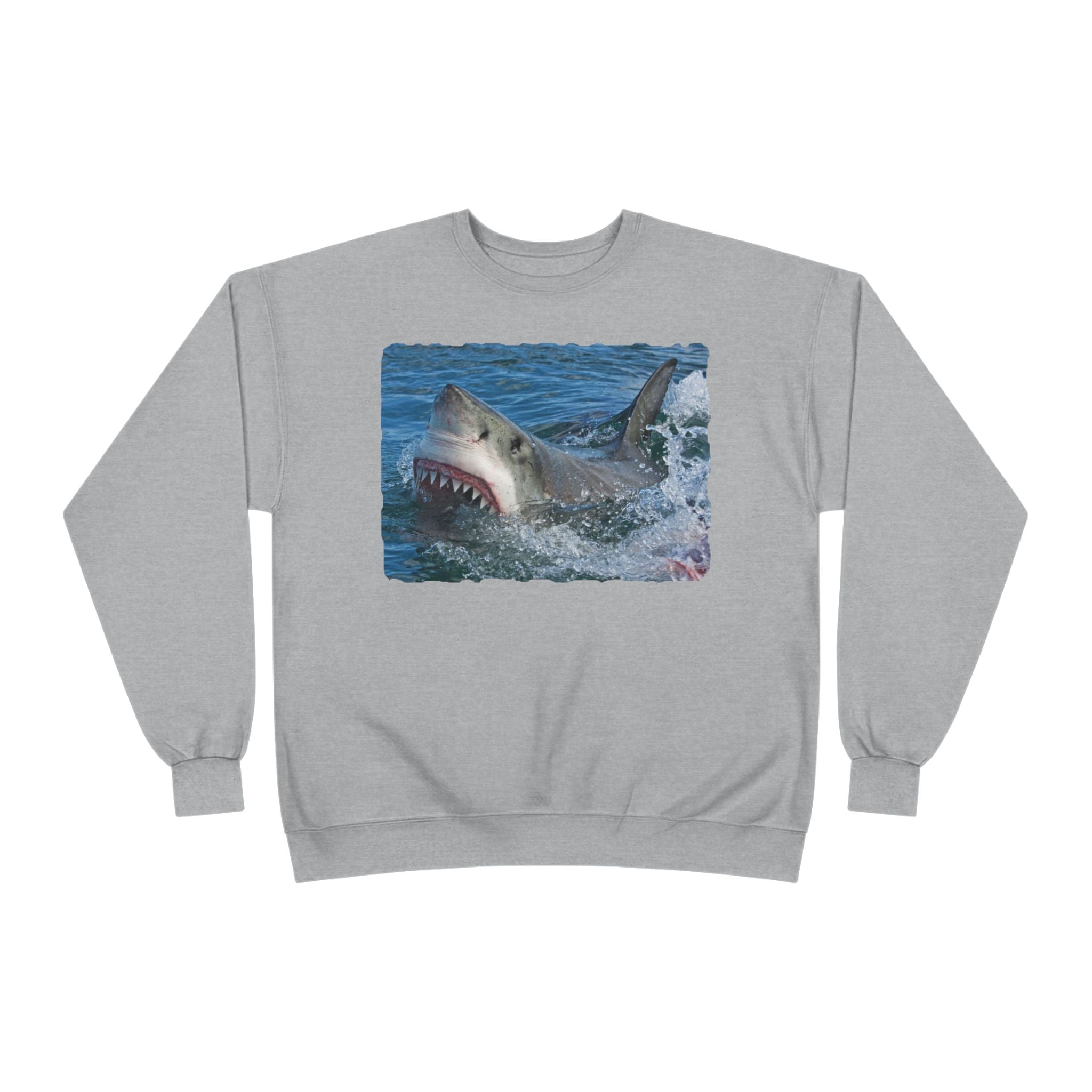 Great White Shark Crewneck Sweatshirt — Ocean Predator Graphic Sweatshirt