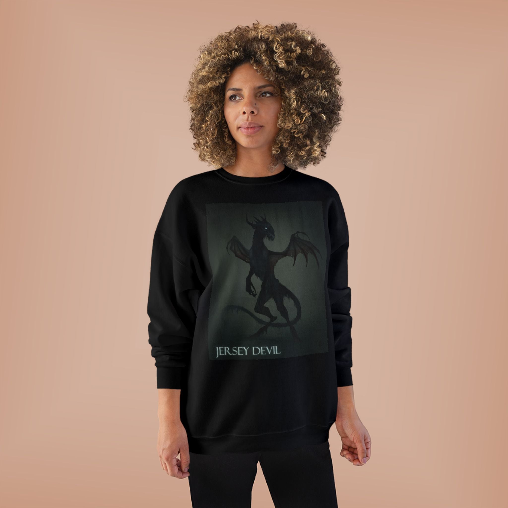 Jersey Devil Crewneck Sweatshirt – Gothic Cryptid Graphic Pullover