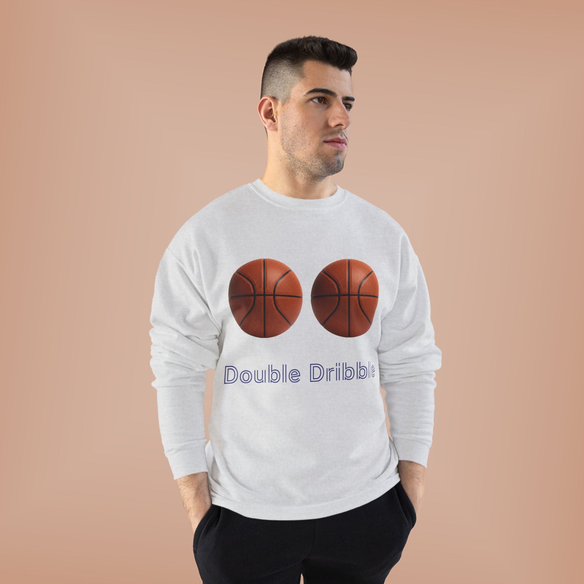 Crewneck Sweatshirt — "Double Dribble" Basketball Graphic
