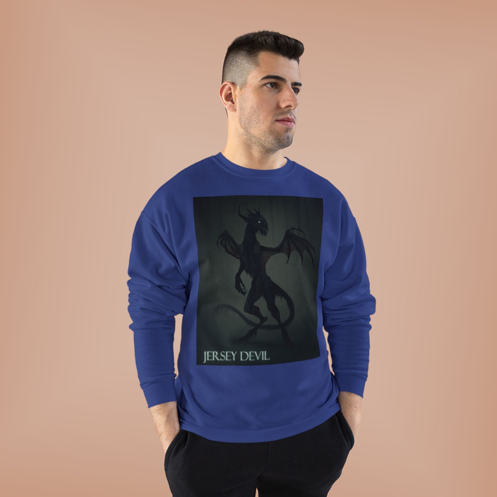Jersey Devil Crewneck Sweatshirt – Gothic Cryptid Graphic Pullover