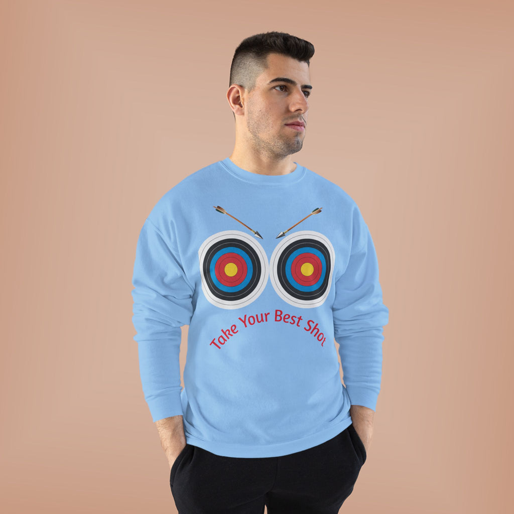 Take Your Best Shot Crewneck Sweatshirt — Archery Target Graphic