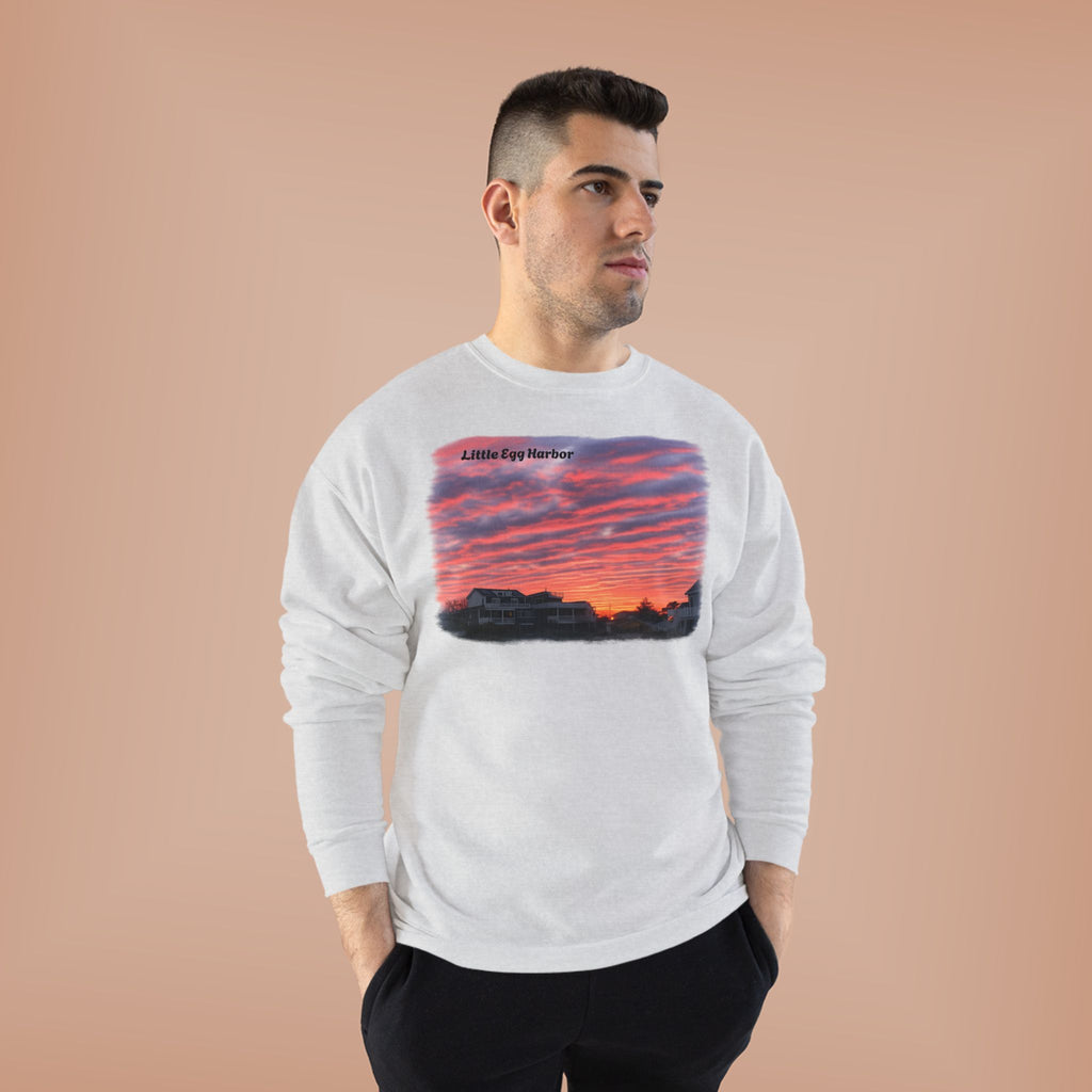 Sunset Landscape Crewneck Sweatshirt – "Little Bay Harbor" Scenic Graphic