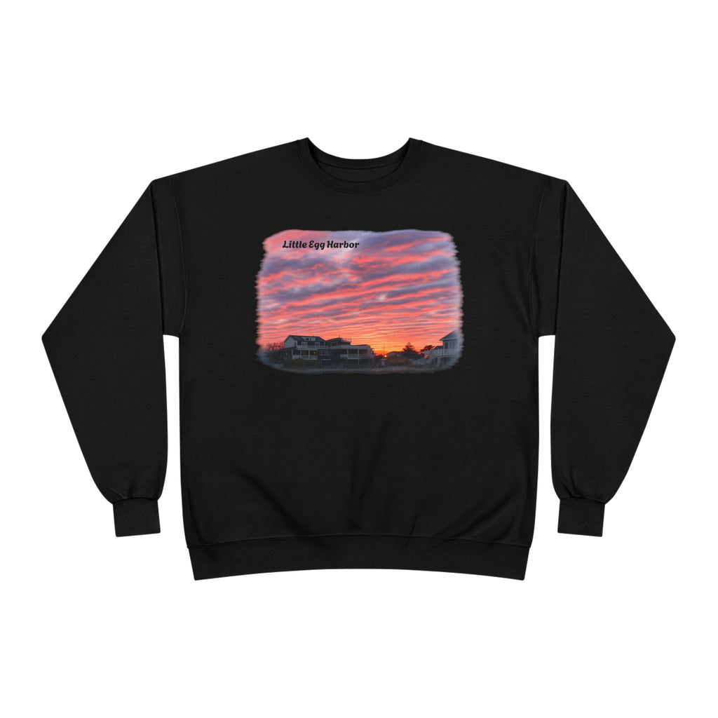 Sunset Landscape Crewneck Sweatshirt – "Little Bay Harbor" Scenic Graphic